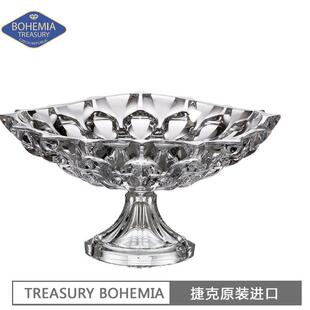 客厅创意大果盆水果盘 捷克进口BOHEMIA波希米亚大号水晶玻璃果盘
