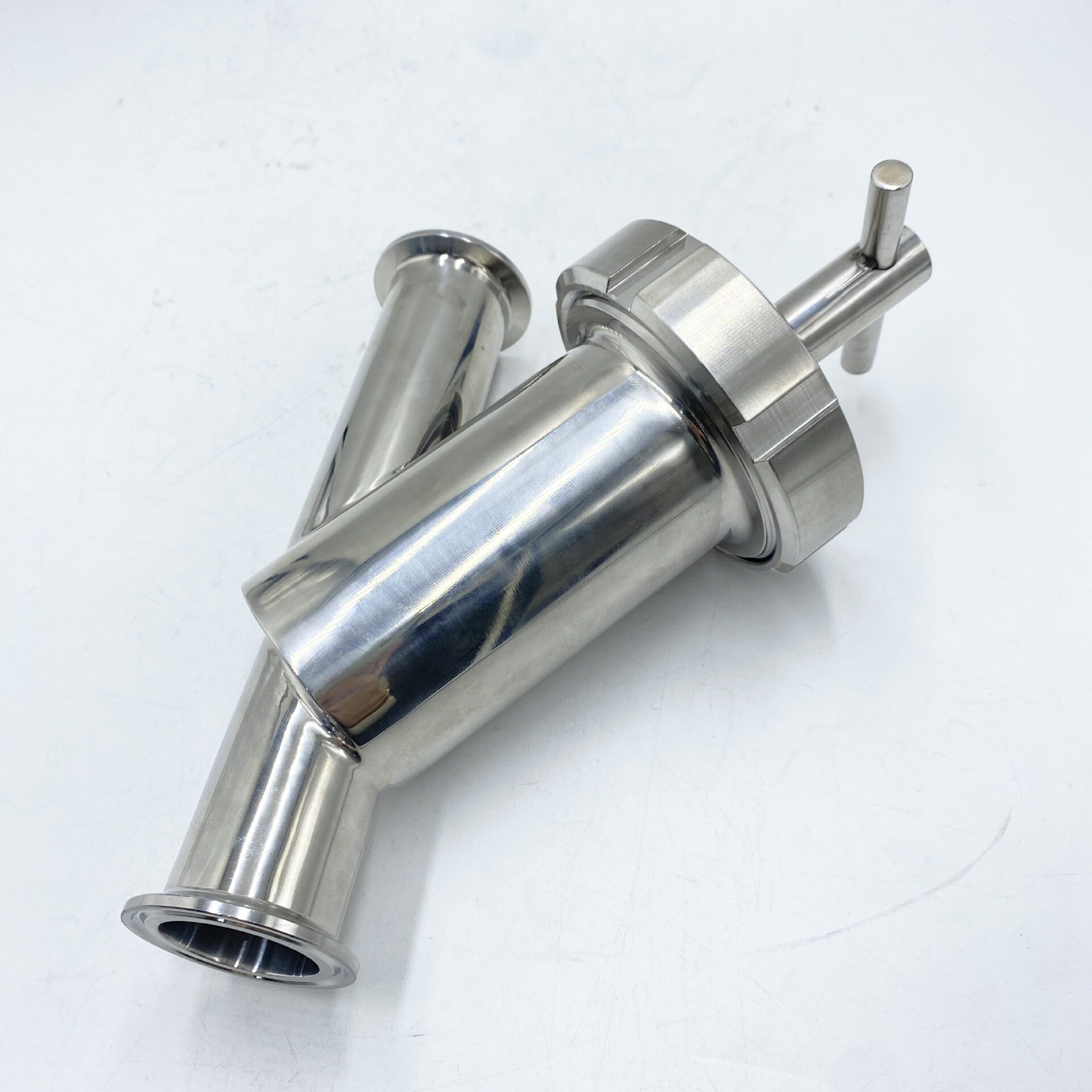温州厂家!304不锈钢快装Y型过滤器316L卫生级快卡Y型管道过滤器25