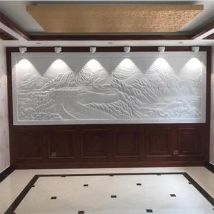 石雕汉白玉浮雕庭院室内中式青石山水梅兰竹菊风景镂空深浮雕壁画