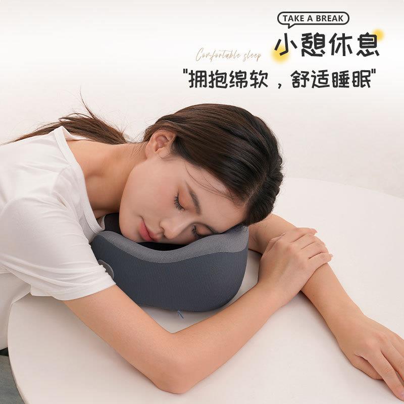 u型坑条U型枕护颈记忆棉可洗携便舒适午柔软靠枕旅行睡觉u睡形不