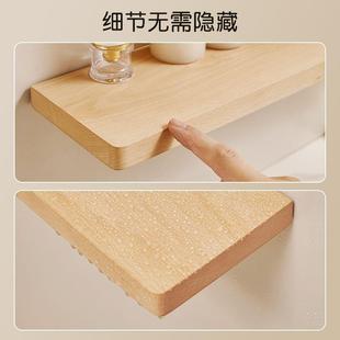 打孔浴JHZ厕所壁洗手台家用收纳架 榉免木卫生间室置物架挂式