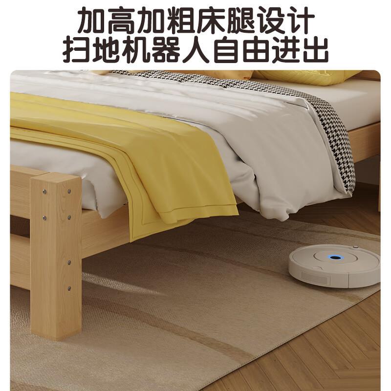 实木床双人床现代简约1m单人小床出租房主次卧经济型床单位宿舍床