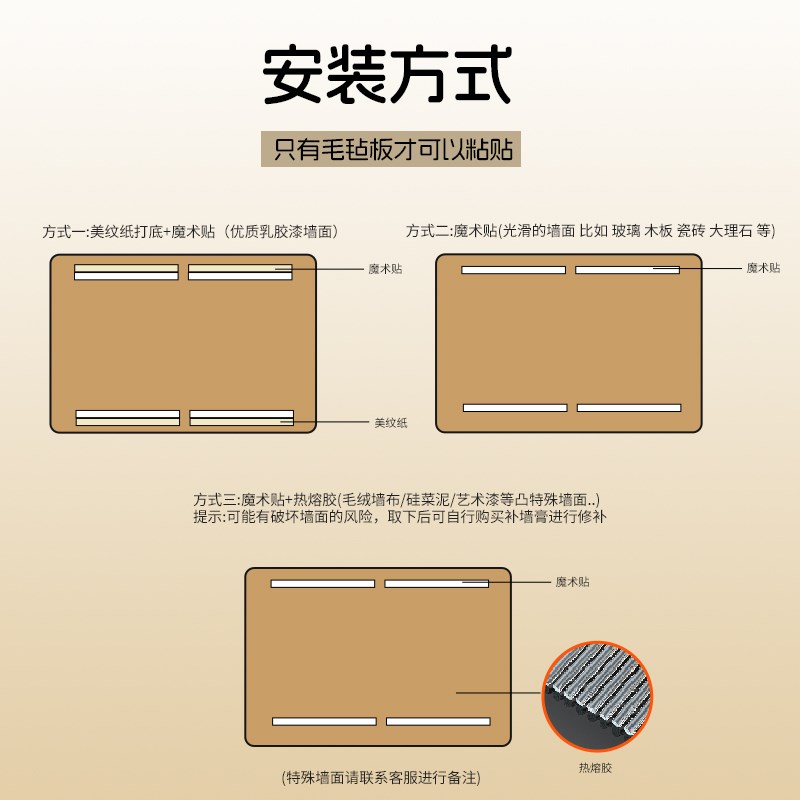 磁性毛毡板墙贴照片墙软木磁吸黑白板幼儿园展示留言板墙面装饰