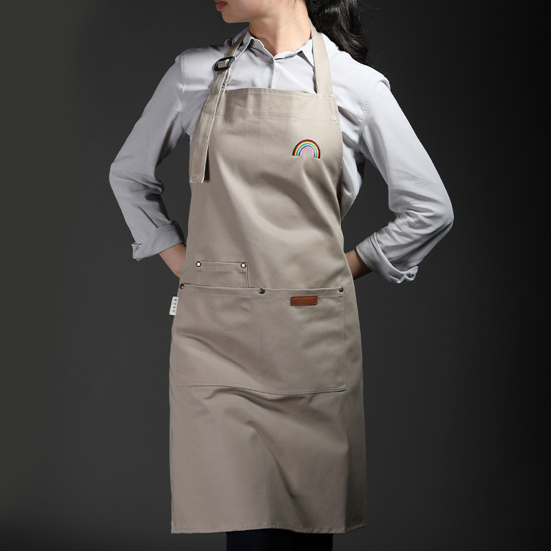 纯棉围裙家用厨房餐饮画画工作服