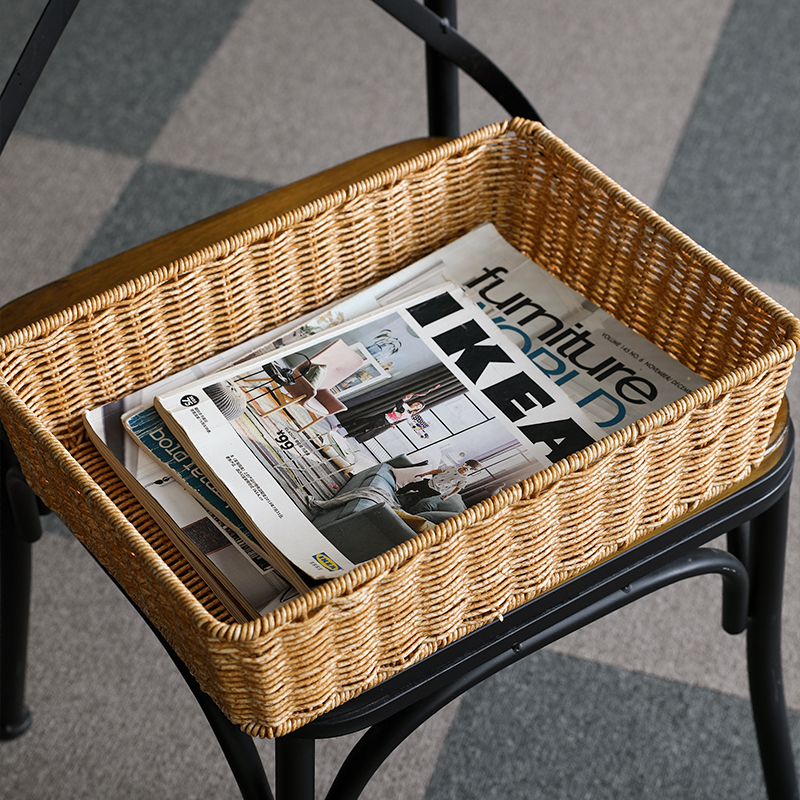 编织收纳筐酒店民宿拖鞋毛巾篮子