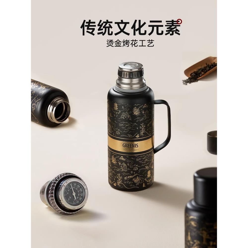 加利斯纯钛传家宝锅保温锅炖茶壶家用茶壶机械测温传家宝锅经典水