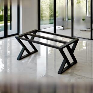 铁制彩绘板岩支撑桌子三脚架餐桌书桌咖啡桌支架办公室承重电脑定