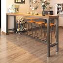 吧台桌家用阳台休闲小吧台靠墙长条窄桌奶茶店简约桌椅组合高脚桌