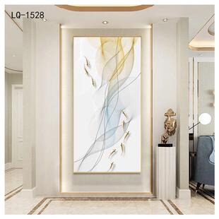 饰画走廊过道高级感挂画竖抽象轻奢壁画 现代简约入户玄关装