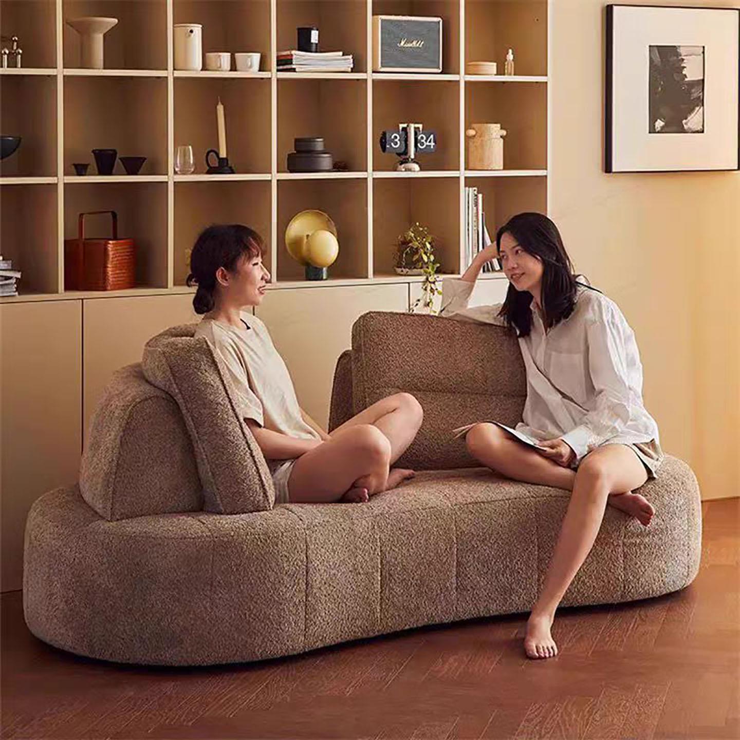 诧寂风模块北欧简约组合布艺沙发羊羔绒榻榻米客厅2025年异形沙发