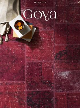 Goya中古风客厅地毯2024新款红色复古高级感轻奢卧室床边天津地垫