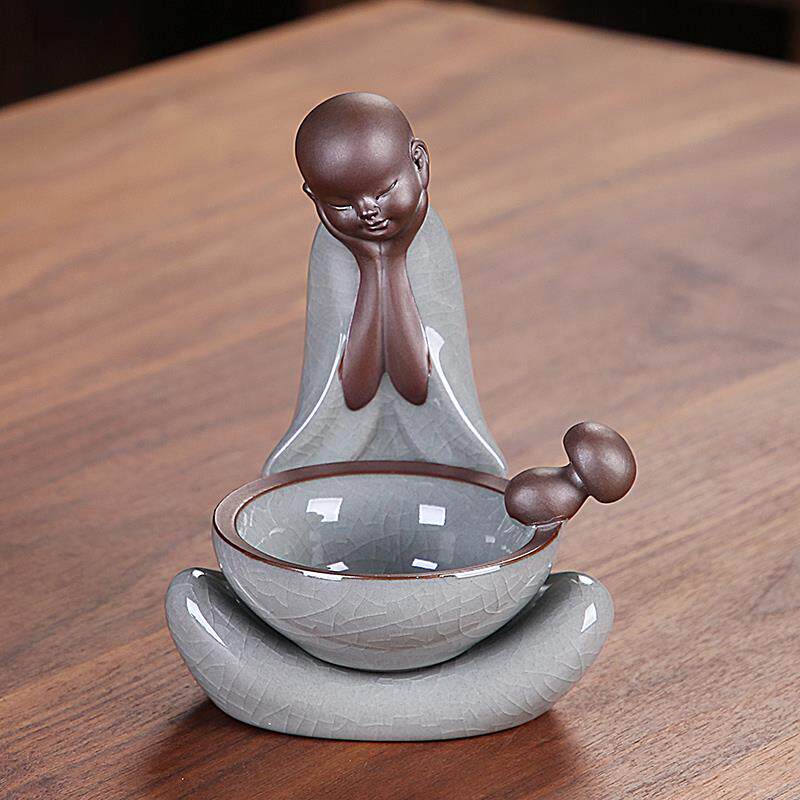 景德镇汝窑静渔哥窑茶宠摆件茶道过滤器套组创意简约茶漏滤茶器网