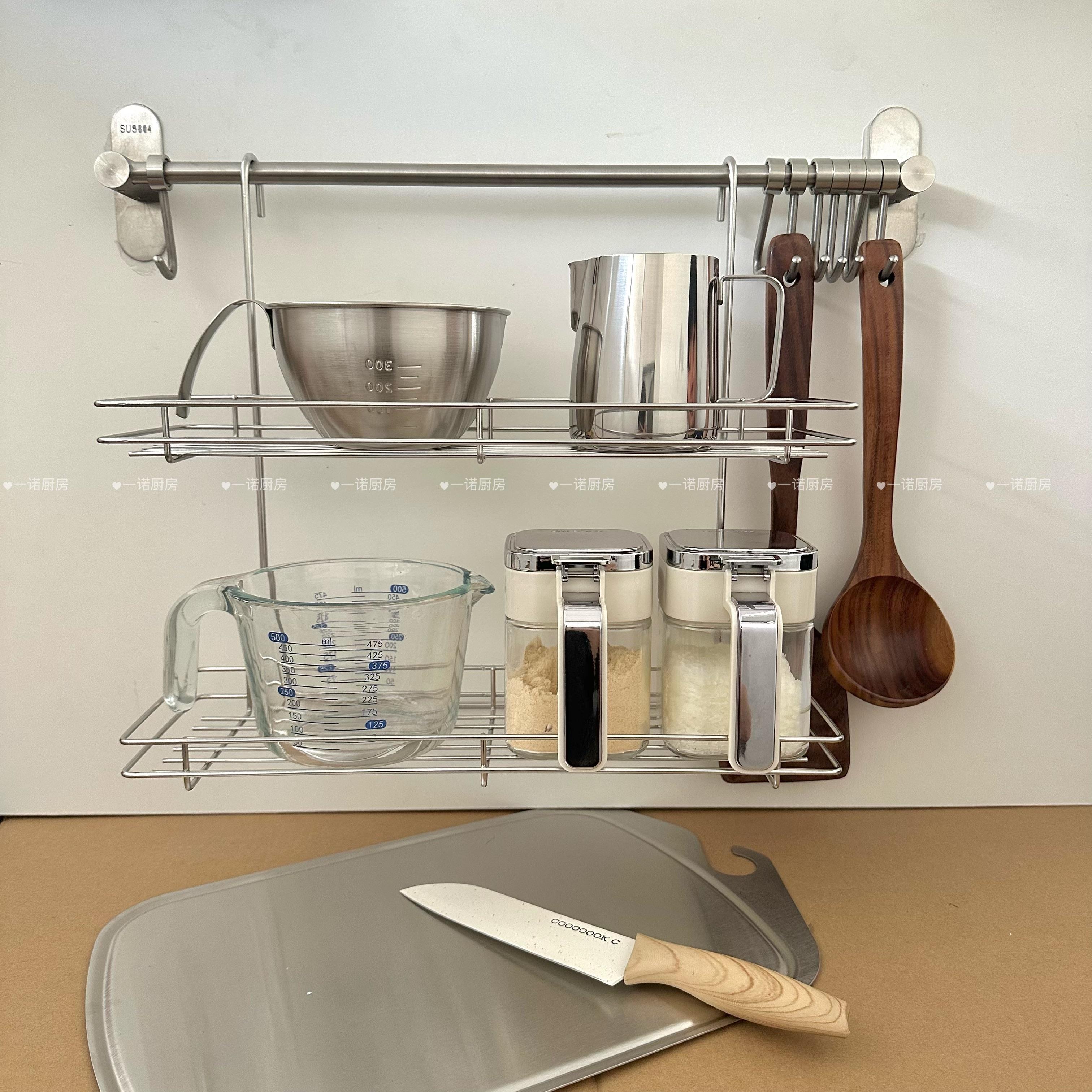 一诺厨房置物沥水架壁挂调料品挂架墙上收纳架筷子桶抹布架厨具架