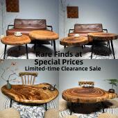 小户型阳台小茶桌原木茶几简约民宿风格 客厅实木边几原生态咖啡桌