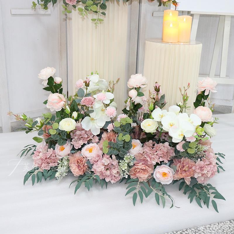婚庆地排花彷真绢花成品装饰花排T台路引花婚礼舞台背景迎宾花艺