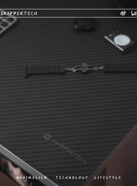 SkipperTech 凯芙拉PU皮革电脑桌垫碳纤维超大桌面键盘垫滑鼠垫办