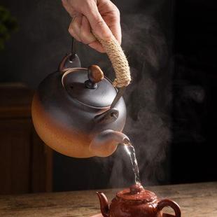 陶瓷烧水壶电陶炉煮茶器复古柴烧粗陶电热养生壶功夫茶具家用客厅