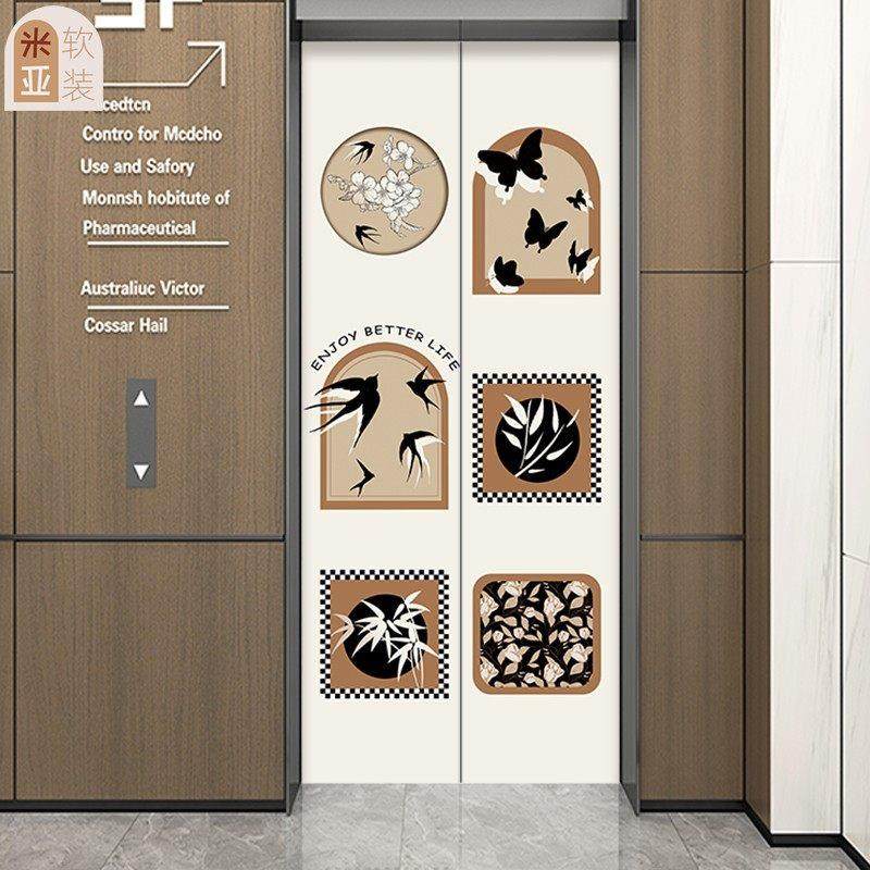 法式复古入户电梯门贴纸高级自粘装饰画翻新膜易撕改造遮挡厚定制,家居饰品,软装墙贴,淘宝优惠券,粉丝福利购,淘宝优惠卷
