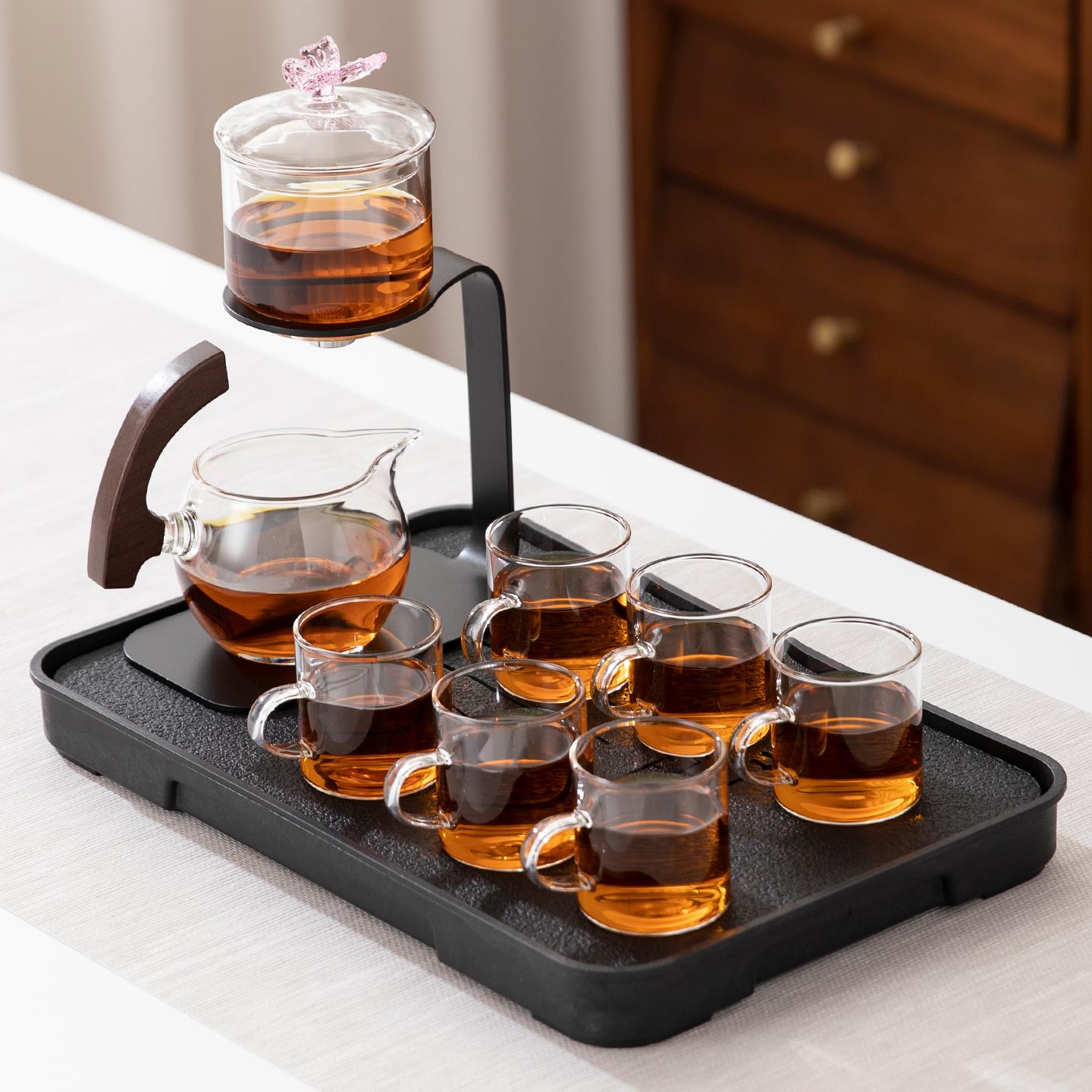 玻璃全自动茶具套装家用客厅办公室会客高档磁吸懒人泡茶神器茶壶