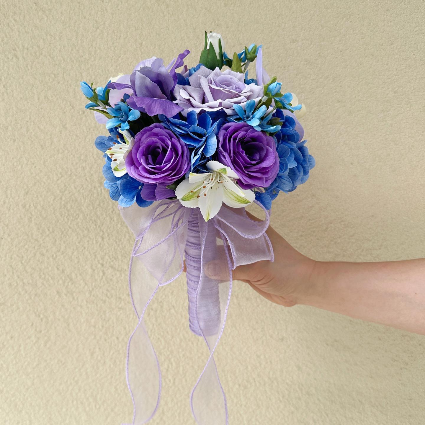 2025新款韩式婚礼花球莎头重庆手捧花拍照道具新娘领证登记仿真花