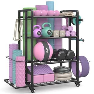轻奢健身器械收纳层架瑜珈垫大容量置物架家用运动用品置物架
