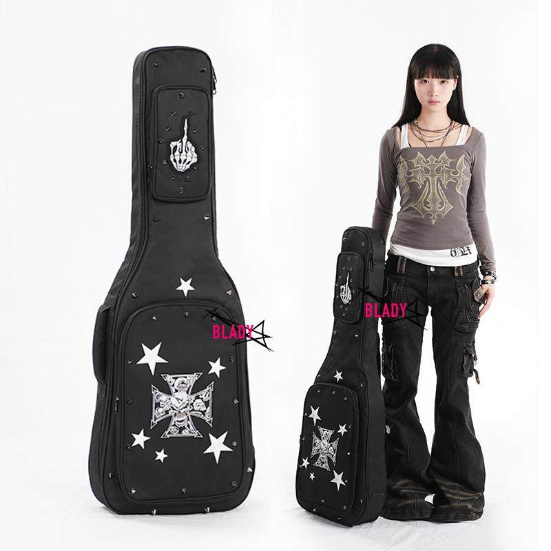 【白星十字】吉他包个性朋克高颜值加厚41寸木吉他电吉他贝斯琴包