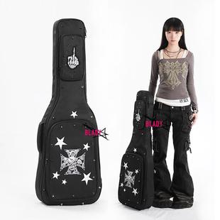 【白星十字】吉他包个性朋克高颜值加厚41寸木吉他电吉他贝斯琴包
