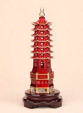 纯铜文昌塔摆件七层九层13十三层红色文昌塔办公书房书桌