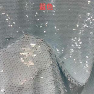 夏季新款17种颜色加密鱼鳞片亮片绣面料秀款礼服珠片布料厂家