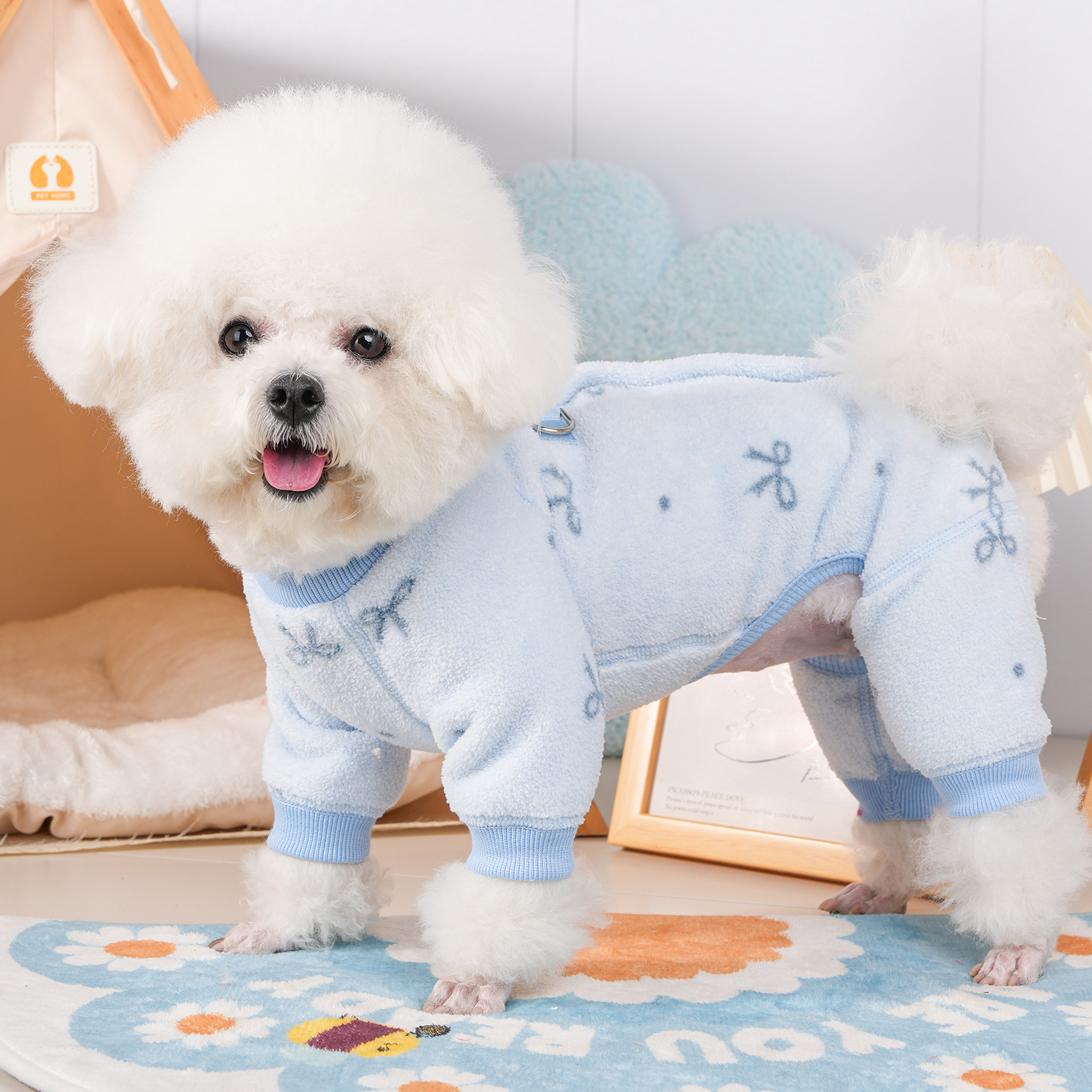 2025新款狗狗衣服秋冬季小型犬比熊泰迪博美可牵引冬装保暖四脚衣