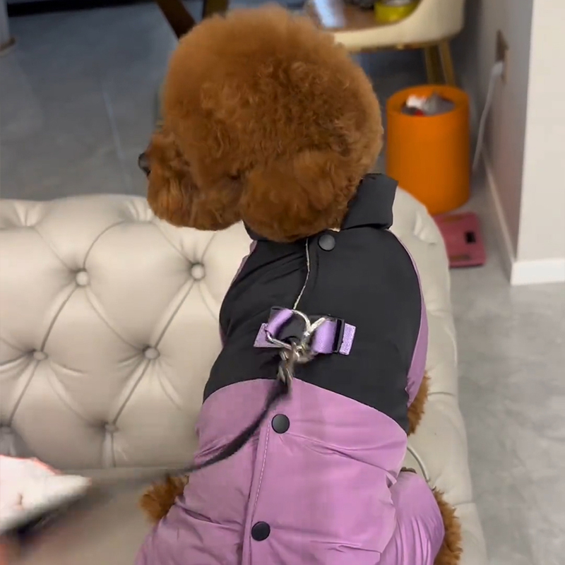 狗狗衣服秋冬款四脚棉衣比熊泰迪小型幼犬冬季加厚保暖棉袄滑雪服