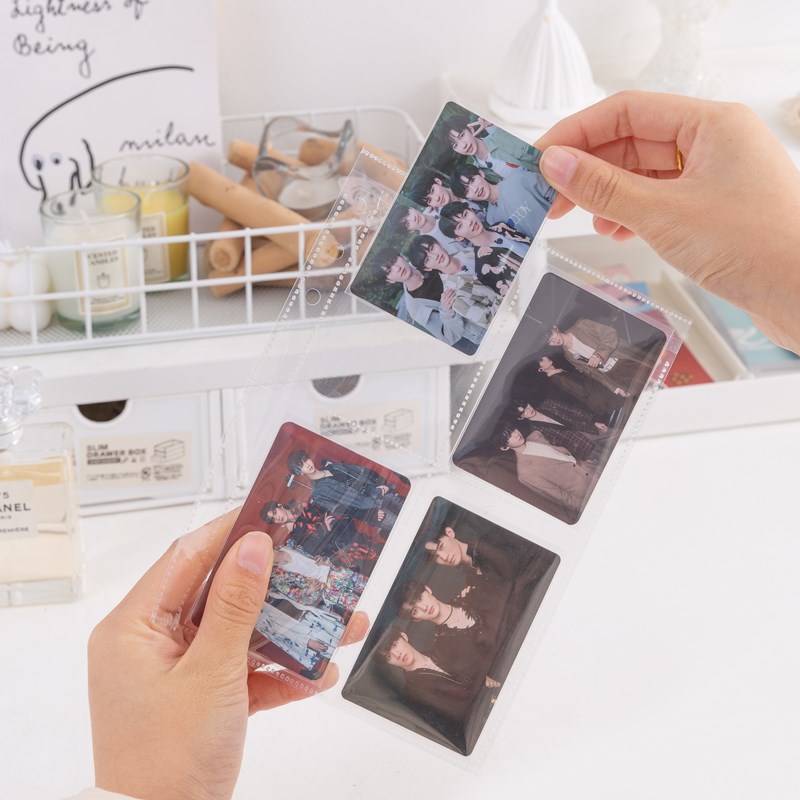 追星收纳四宫格六孔卡册紧凑型卡页6孔加厚内页爱豆专辑明信片3寸