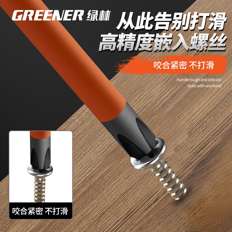 绿林螺丝刀十字一字工业级强磁起子小螺丝批套装包胶家用五金工具