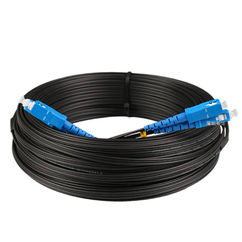 室外2芯皮线跳线SC-SC双芯4头光纤预埋单模成品光纤延长线FC-FC/L