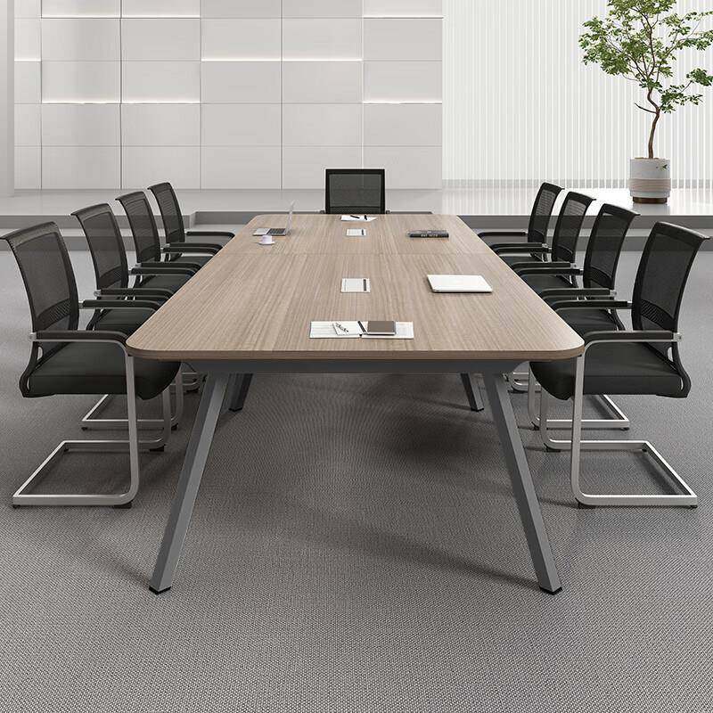 办公室简易弧形会议桌长桌椅组合简约现代洽谈室阅览桌子长方形