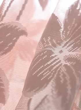 韩式帘粉色免打孔荷叶边门公主风窗纱半自粘纱帘短飘65114帘窗截