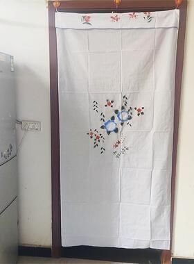 约印门帘老传统涤良客简厅门卧室隔断花帘半帘经典怀旧挂40788式