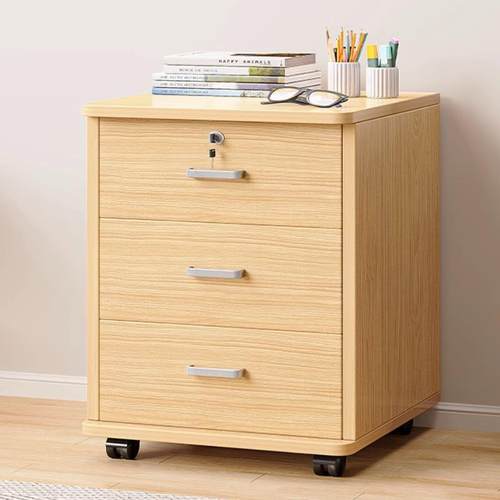 文件柜落地办公室带轮移动收纳柜储物柜带锁抽屉柜子桌下矮柜边柜