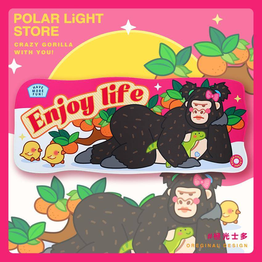 极光士多原创抱龙巨猩可爱大桌垫办公桌垫游戏大滑鼠垫防滑布垫