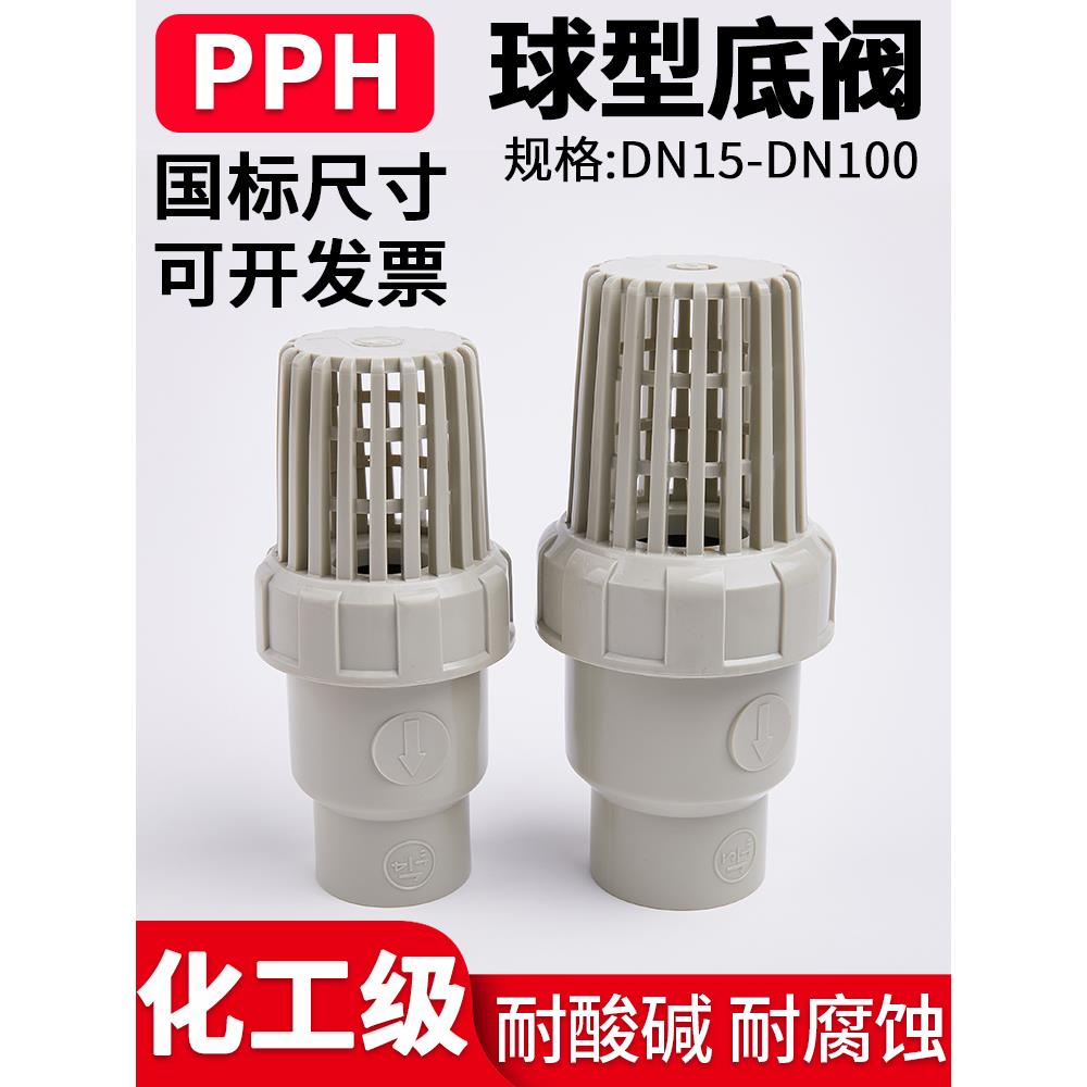 PPH底阀ppr球型止回阀水管止逆阀抽水泵底阀滤网进水花篮头莲蓬头