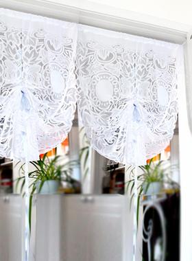 家用时尚田园树叶隔纯色门帘帘房防蚊风水纱帘卧室76020断半截窗