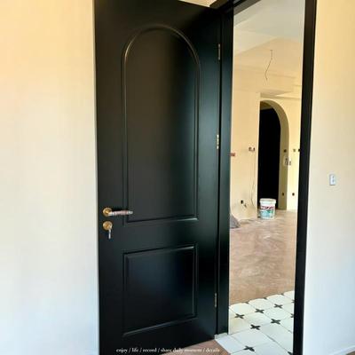 黑色烤漆卧室门法式复古房间门实木复合厨房门卫生间门包安装定制