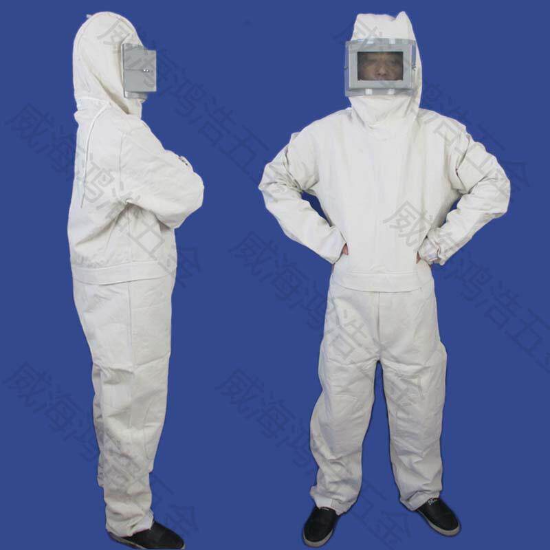 泓昊加厚喷砂防护服分连体冲砂喷砂打沙专用衣服防护服喷砂服装帽