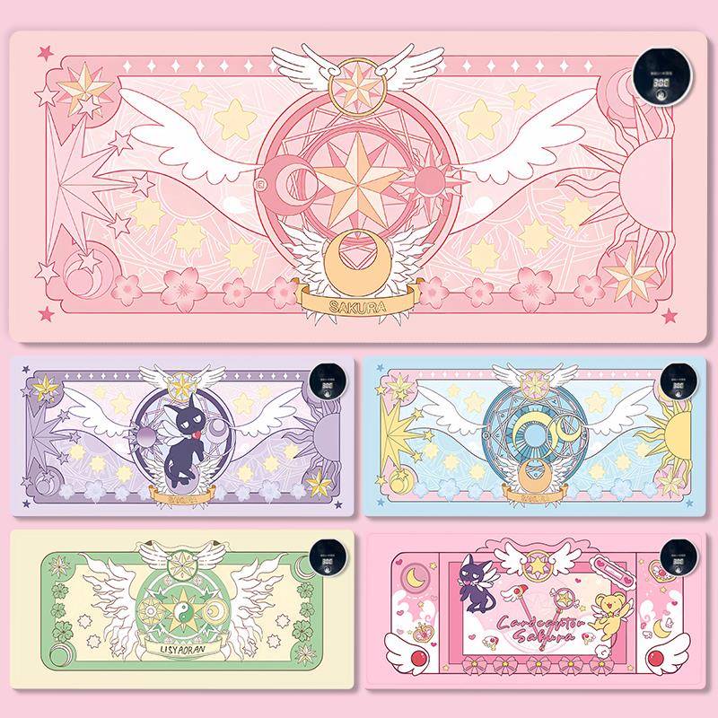 加热鼠标垫超大暖桌垫百变小樱可爱女生冬季办公发热暖手加热垫子