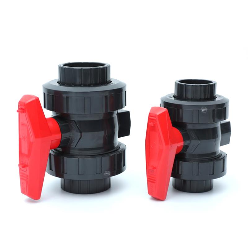 塑料DN25双活接球阀1寸上海现货U-PVC给水双由令阀门灰内径32mm
