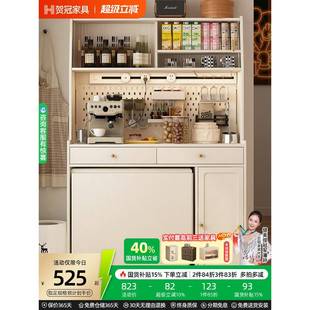 实木折叠餐边柜餐桌一体高柜靠墙可嵌入小户型家用餐桌带储物柜