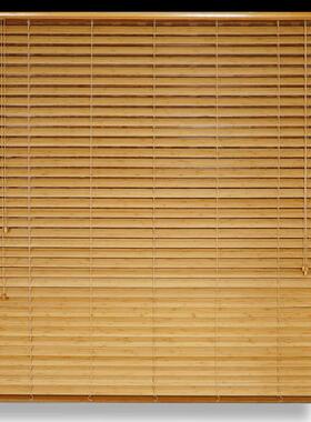 实百叶竹窗帘遮透气电动木百光叶窗帘卧木室茶室客厅12661阳台窗