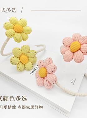 简约花窗帘绑带创意绑绳收朵束带可曲窗帘环白纱帘65201弯点缀扣