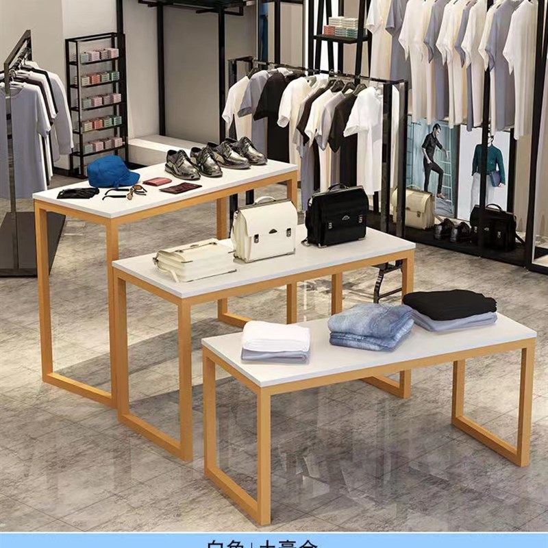 服装店高低台商场展示台橱窗展示架包包鞋架流水台中岛桌花店货架