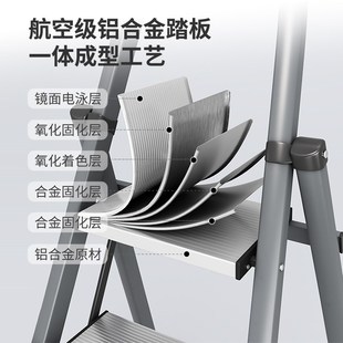 铝合金梯子家用折叠伸缩人字梯加厚室内爬梯多功能伸缩楼梯小扶梯